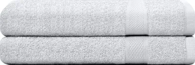 Produktbild von CAMRY Handtuch Set 2-teilig - 2 Handtücher 50x100 cm aus 100% Baumwolle - weiche und saugstarke Tücher in Farbe Silber