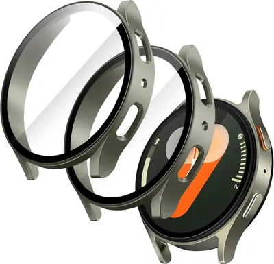 Produktbild von Schutzhülle mit Schutzfolie für Samsung Galaxy Watch 7 40mm, 2 Stück, Grün