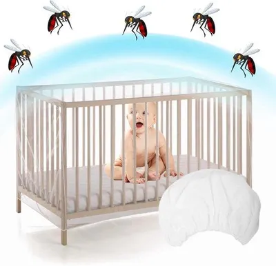 Produktbild von Famanu Mückennetz für Babybetten - Insektenschutz für Kinderbett, 135 x 60 x 90 cm