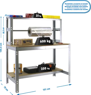 Zdjęcie produktu dla Stół warsztatowy SIMONWORK BT4 1500 GALVA/WOOD bez parafuzów