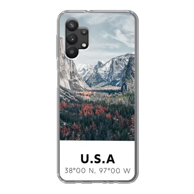 Produktbild von MuchoWow® Handyhülle Schutzhülle Hülle für Samsung Galaxy A32 5G Yosemite - Amerika - Wyoming - Wald - Berge Silikon Softcase Handy Hülle - Softcase