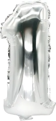 Produktbild von PAPSTAR Folienballon "Zahlen" 350 x 200 mm Ziffer: 1 silber