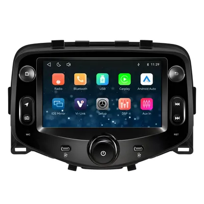 Produktbild von 7 Zoll Autoradio für Peugeot 108 Toyota Aygo Citroen C1 2015-2021 Linux CarPlay Android Auto Radio mit Bluetooth WiFi RDS Kamera optional Vi Link