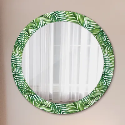 Produktbild von Ø70cm Modern Spiegel - Wandspiegel Wandmontage- Schlafzimmer - Tropisch Palme