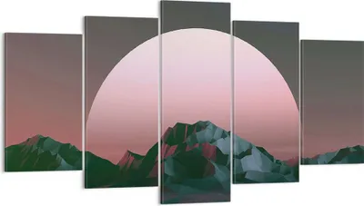 Produktbild von Bild auf Leinwand - Leinwandbild - 5 Teile - Landschaft Berge Sonne - 160x85cm - Wand Bild - Wanddeko - Wandbilder - Leinwanddruck - Bilder - Wanddekoration - Leinwand bilder - EA160x85-4320