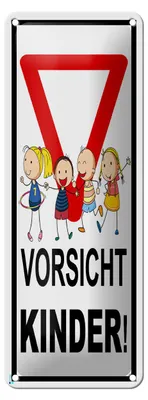 Produktbild von Blechschild Hinweis 10x27 cm Vorsicht Kinder Dekoration