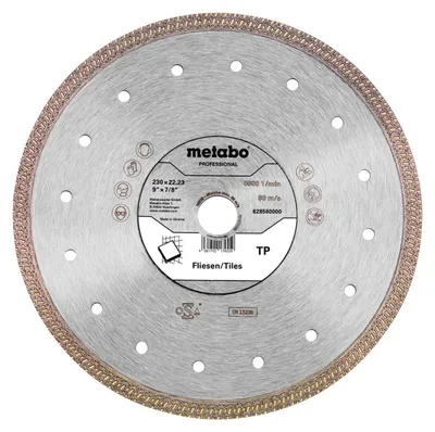 Produktbild von Metabo Diamanttrennscheibe 230x22,23mm, TP, Fliesen professional