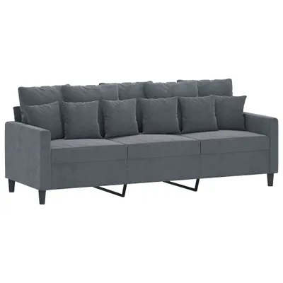 Produktbild von vidaXL 3-Sitzer-Sofa Dunkelgrau 180 cm Samt