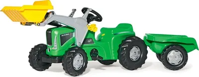 Produktbild von rolly toys Kiddy Futura grün Trettraktor + Kid Trailer + Kid Lader, Maße: 162x47x53,5 cm; 63 003 5