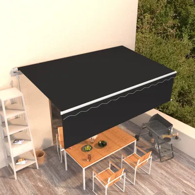 Image de VidaXL Auvent auto-extensible avec store 5x3 m anthracite
