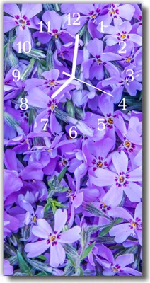 Produktbild von Tulup Glasuhr Wanduhr Küchenuhr Echt-Glas 30x60 Blumen Lila