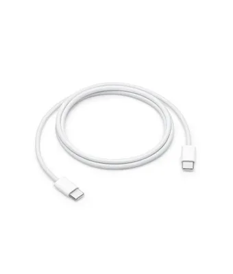 A white USB-C charging cable coiled on a white background.