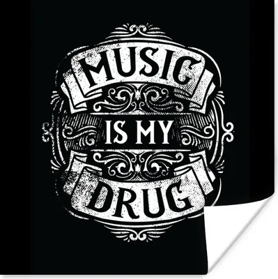 Produktbild von MuchoWow® Poster Musik - Retro - Zitat 75x75 cm - Wand Dekoration