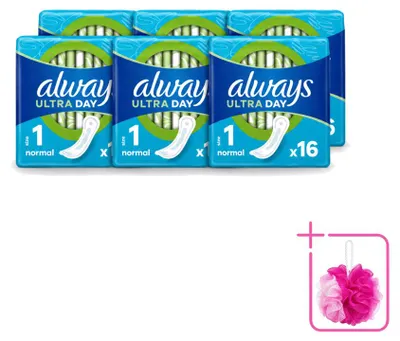Produktbild von 6 x Always Ultra Normal Damenbinden - Sparpackung - 6 Stücke