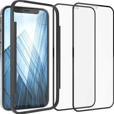 Produktbild von EAZY CASE - 2x Display Schutzglas kompatibel mit Apple iPhone 12 Mini, 2x Kameraschutz, Glasfolie als Schutz, Blasenfrei Transparent