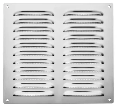 Produktbild von SOTECH Lüftungsgitter 200 x 200 mm Edelstahl gebürstet – aufschraubbar, mit Insektenschutz