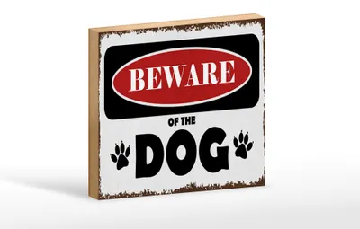 Produktbild von Holzschild Spruch 18x12cm  of the dog Vorsicht Hund