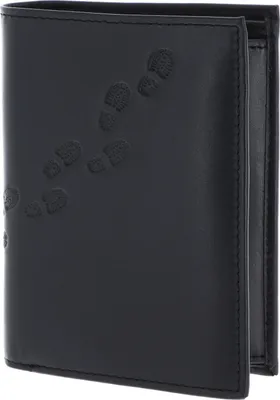 Immagine prodotto di oxmox Pelle portafoglio Leather RFID Protect Kombibörse Footsteps 2.0 Embossed Black nero