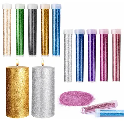 Glitzerpulver 10 Farben, 5 g/Flasche, fein, für Basteln & Dekoration