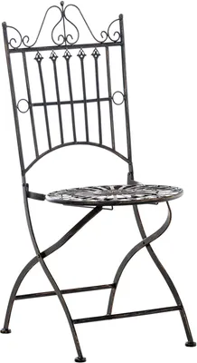 Produktbild von CLP Gartenstuhl Sadao klappbar aus lackiertem Eisen mit Verzierungen im Jugendstil bronze, KI-generiertes Bild