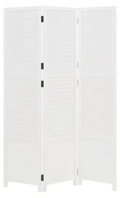 Produktbild von Homestyle4u Paravent Raumteiler 3 teilig Holz Lamellen weiß Indoor
