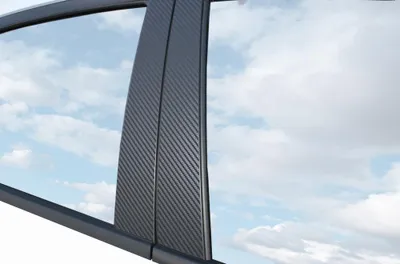 6x PREMIUM A B C Säule Tür Leisten Auto Folie Carbon Schwarz für viele Fahrzeuge – Produktansicht