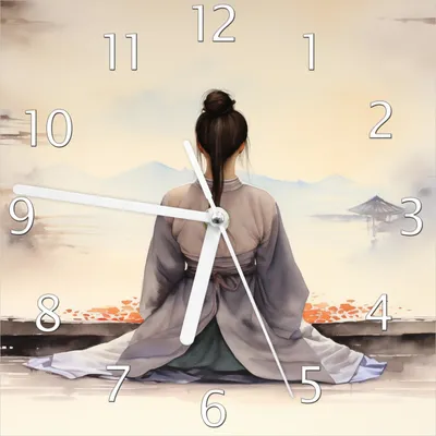 Produktbild von Wallario Design Wanduhr Morgenstille aus Echtglas, Größe 20 x 20 cm