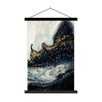Produktbild von MuchoWow® Textilposter Marmor - Abstrakt - Gold - Luxus 40x60 cm mit schwarzem Rahmen - Wanddekorationen