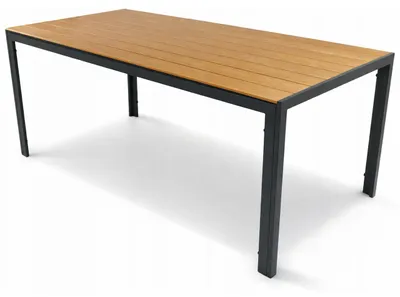 Zdjęcie produktu dla Stół ogrodowy ALLEN-ST 190x90 blat polywood prostokątny czarny na taras