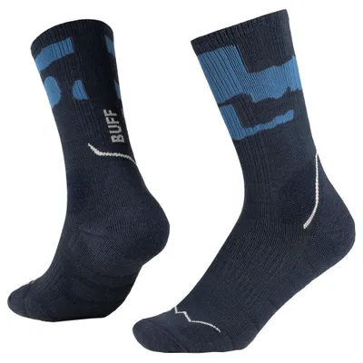 Image de Chaussettes mi-épaisses en Laine, modèle "Crew", taille 42-44 (L), couleur bleu nuit - MWC2