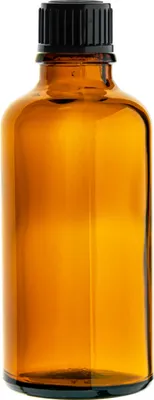 Produktbild von Braunglasflasche 100 ml mit schwarzer Kappe, Gewinde 18/415
