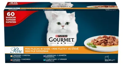 Image de Purina Gourmet Perle Mini filets en sauce - nourriture humide pour chat - 60x85g