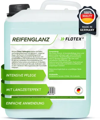 Produktbild von Flotex 5L Reifenglanz Gummi & Kunststoffpflege Auto Reiniger Kunststoff & Gummi