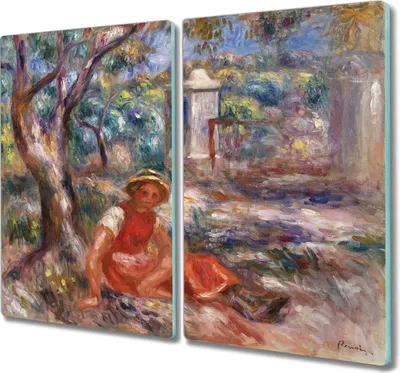 Produktbild von Coloray Hackbrett Kochplattenabdeckung Herdabdeckplatte 2x30x52 cm Schneidebrett Küchenbrett - Frauen Wald