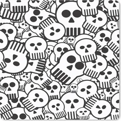 Produktbild von MuchoWow® Mauspad Mousepad Totenkopf - Muster - Punk - Cartoon 20x20 cm - Mousepads - Maus Mat - Pad - Mausunterlage - Desk Mat - Bureauartikeln