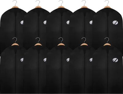 Image de Jopassy Sac à vêtements 10 pièces 100 x 60 cm Housse de protection Housse à vêtements avec une poignée Noir