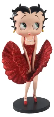 Klassische Sammelfigur mit rotem Glitzerkleid, 32 cm