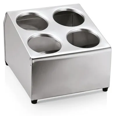 Produktbild von 3x Besteckbehälter für 4 Besteckköcher Edelstahl, 25,5 x 30 x 21 cm