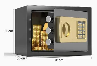 Produktbild von Tresor feuerfest wasserdicht, wasserdichter und feuerfester Safe, 8,5 l Mini-Digital-Safe für Geld, Wand- oder Schrankverankerung, für Büros, Hotels, Zuhause, 31 B x 20 T x 20 H cm, Schwarz