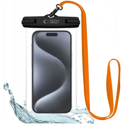 Produktbild von Tech-Protect Uwc7 Universal Wasserdichtes Gehäuse 6,9 Zoll Schwarz/Orange