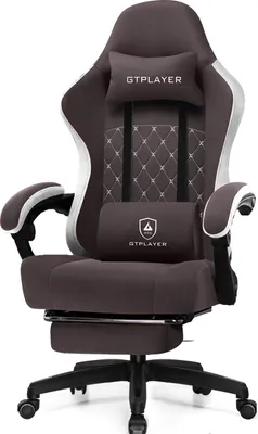 Produktbild von PLAYER Gaming Stuhl Ergonomischer Gaming Sessel Schreibtischstuhl PC Gamer Racing Stuhl mit Stoffoberfläche, Federsitzkissen, Verbindungsarmlehnen