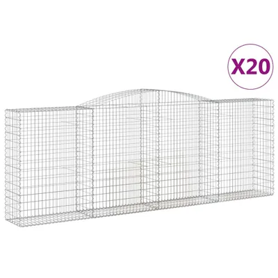 Produktbild von Gabionen mit Hochbogen 20 Stk 400x50x140/160cm Verzinktes Eisen