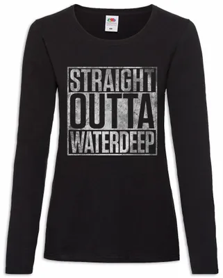 Produktbild von Urban Backwoods Straight Outta Waterdeep, Damen Langarmshirt, Farbe: Schwarz, Größe: 3XL