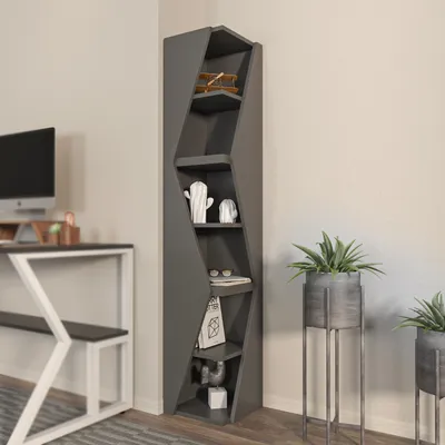Productafbeelding van Skye Decor, Arrow - Anthraciet, Boekenkast, Anthraciet, 100% melaminecoating op spaanplaat, 31,8 x 31,8 x 165 cm