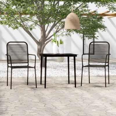 Produktbild von 3-tlg. Garten-Essgruppe Schwarz , Gartenmöbel-Sets Design 2024