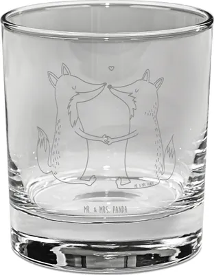 Produktbild von Mr. & Mrs. Panda Tumbler Füchse Liebe - Transparent - Geschenk, Fuchs, Whiskeyglas, Freundin, Whiskey, Scotch Glas, Liebespaar, Romantisch, Whiskyglas