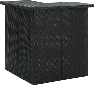 Immagine prodotto di set bar da giardino 8 pezzi con cuscini in poly rattan nero
