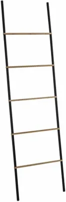 Zdjęcie produktu dla Drabinkowy wieszak na ręczniki KENTA 450x1610x21mm, czarny/bambusowy
