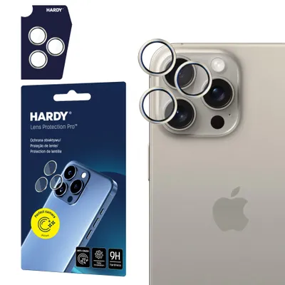 Produktbild von 3mk Hybridglas HARDY Lens Protection für Apple iPhone 15 Pro Natural Kamera Objektiv Kameralinse 0,4mm 9H