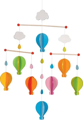 Zdjęcie produktu dla goki 52877 Mobilne balony na gorące powietrze 35 x 53 cm, drewniane, kolorowe